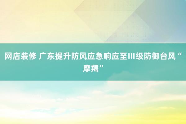 网店装修 广东提升防风应急响应至Ⅲ级防御台风“摩羯”