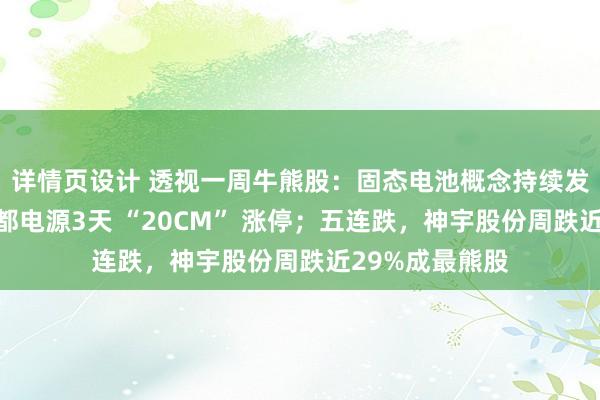 详情页设计 透视一周牛熊股：固态电池概念持续发酵，最牛股南都电源3天 “20CM” 涨停；五连跌，神宇股份周跌近29%成最熊股